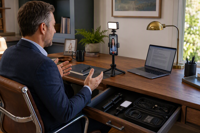 Building an Executive Home-Studio Video Rig That Stores Away in One Drawer