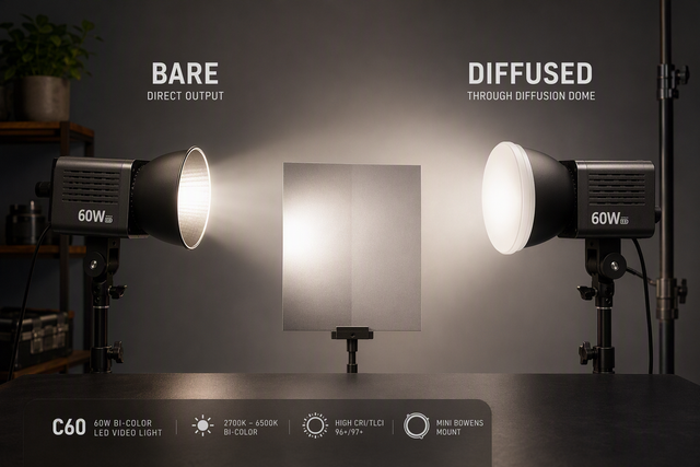 Preventing Color Cast Shifts When Mixing Diffused Softboxes and Bare LED Lights