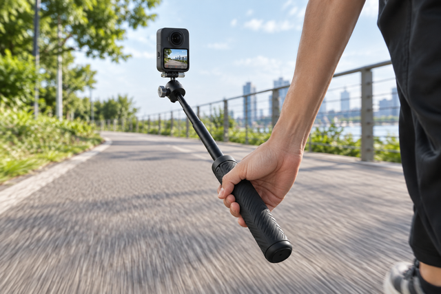 Eliminating Rolling Shutter and Vibration on Low-Angle Action Camera Handles