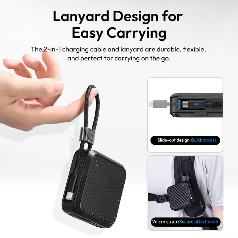 Ulanzi CRC10 card reader case with lanyard, quick access design, and velcro strap for easy carrying.