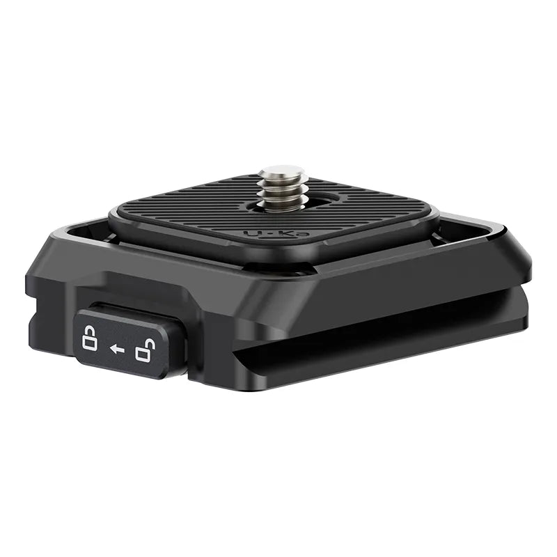 Ulanzi Uka C007 Quick Release Plate, black, for cameras, secure mounting, Arca-Swiss compatible.