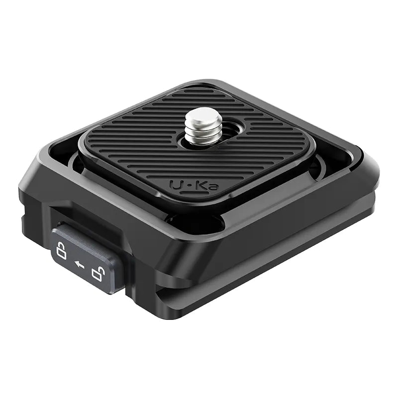 Ulanzi Uka Quick Release Plate C007 in black, secure mounting, Arca-Swiss compatible.