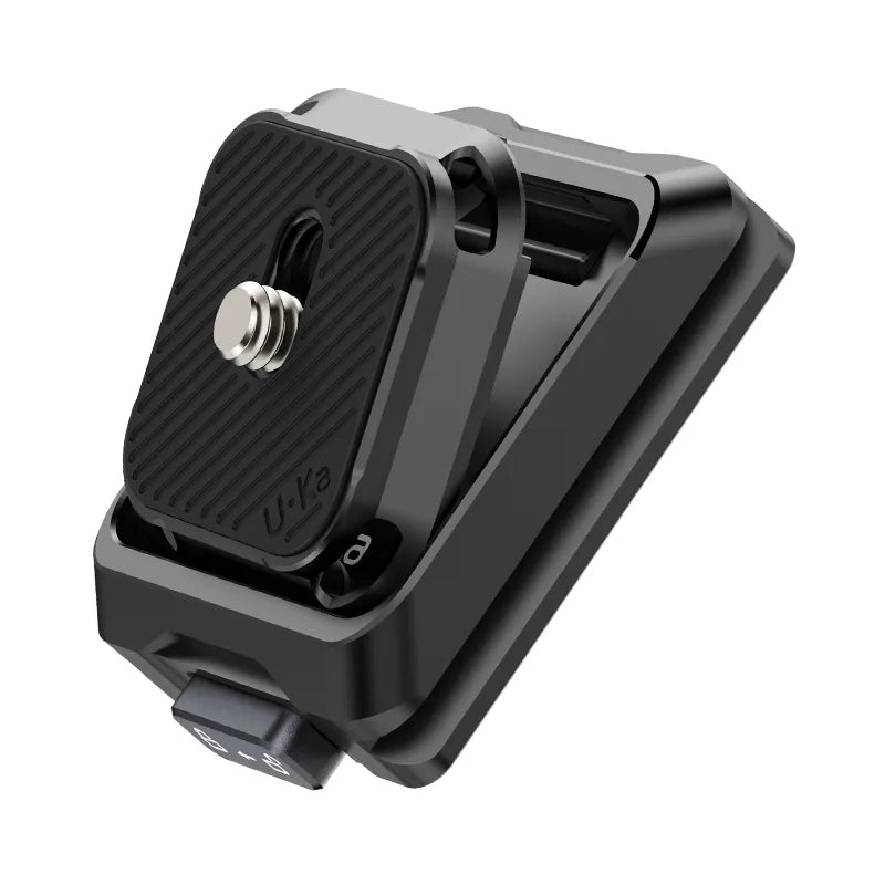 Ulanzi Uka Quick Release Plate C007, black with secure mounting for cameras and accessories.