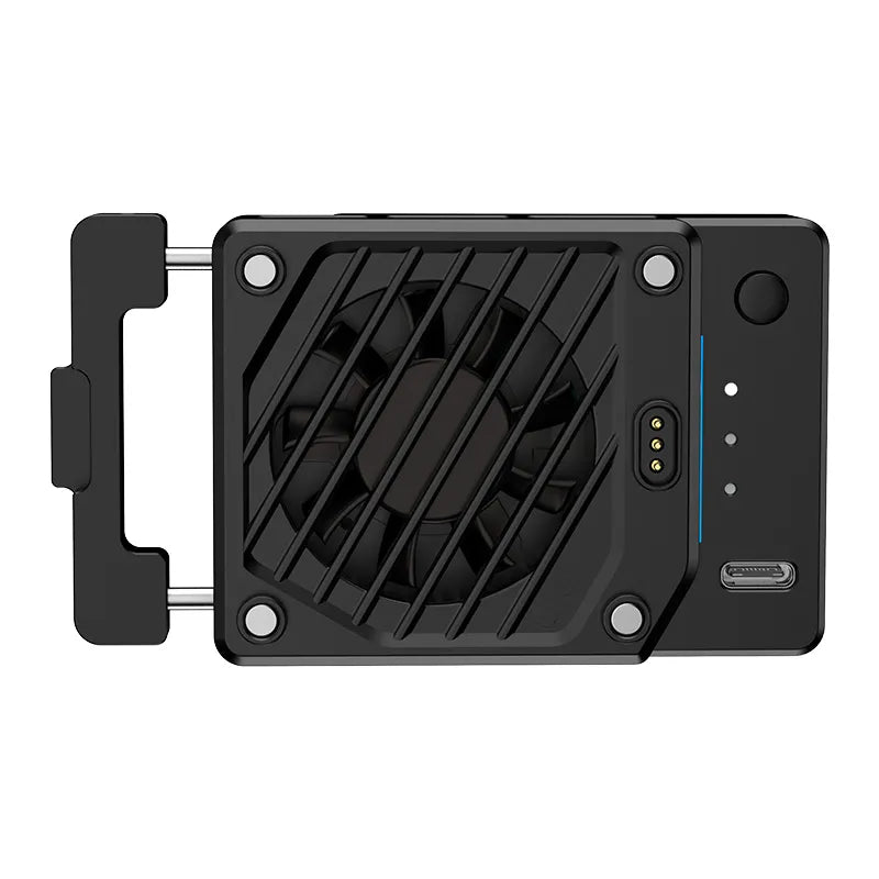 Ulanzi CU01 Camera Cooler Kit, black with fan, ports and charging indicators.