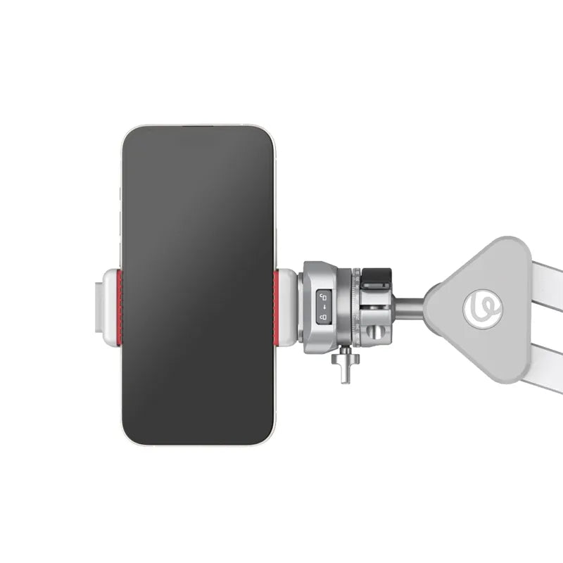 Ulanzi TH04 Overhead Camera Mount with phone holder, silver metal arm, content creation setup.