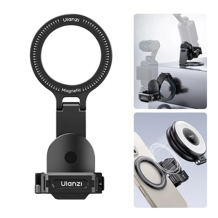 Ulanzi PM01 Pocket 3 Magnetic Adapter - Black magnetic ring. Sleek design for easy content creation.