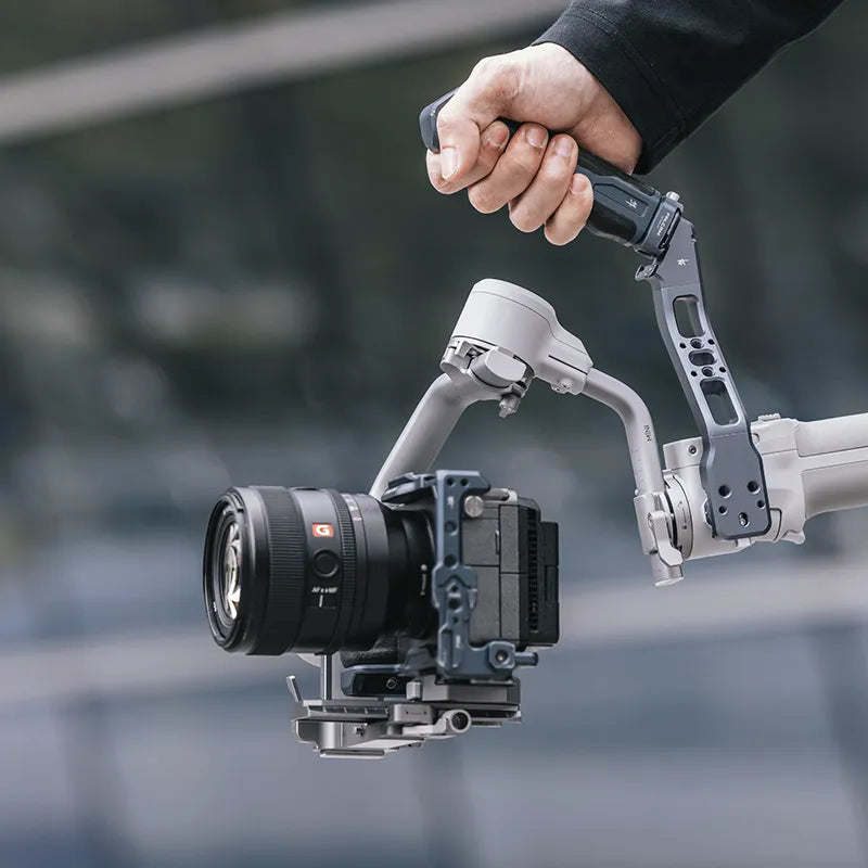 Ulanzi Falcam Quick Release Kit for DJI RS4 Mini - Gray metal camera stabilizing system.