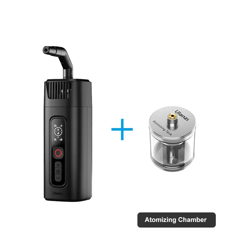 Ulanzi FM01 Ace Portable Fog Machine kit - Black fogger with atomizing tank for photography.
