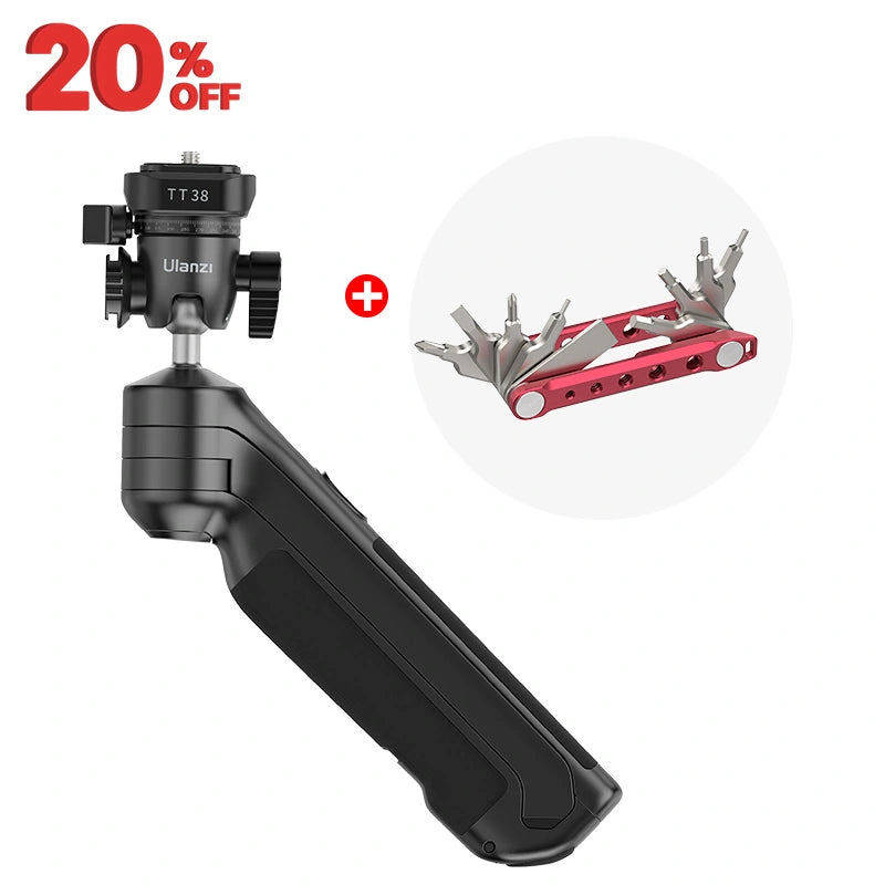 Ulanzi TT38 tripod with bonus multi-tool, 20% off promotion. Ideal for vlogging and content creation.