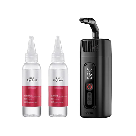 Ulanzi FM01 Fog Machine and Fog Liquid kit, perfect for photography, events, and stage effects.