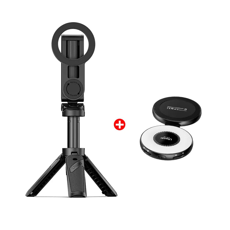 Ulanzi JJ03 Phone Tripod, black, 3-in-1 design, includes remote control for content creation.