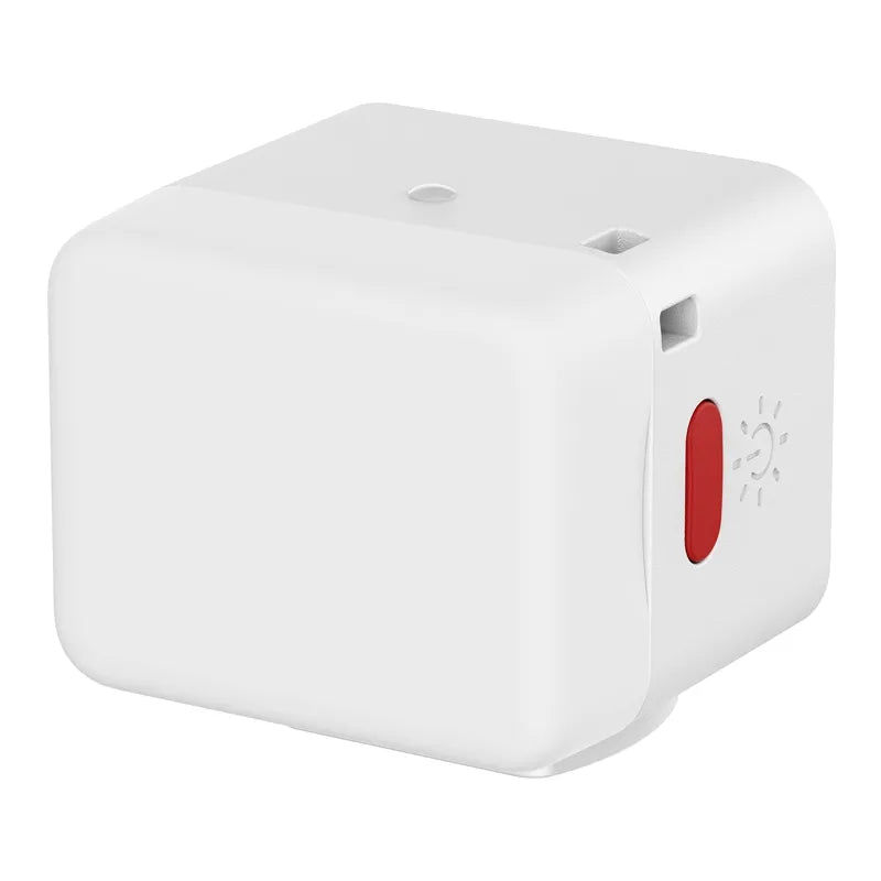 Ulanzi DG01 Cube Light, featuring a white cube design with red power button and sun icon.