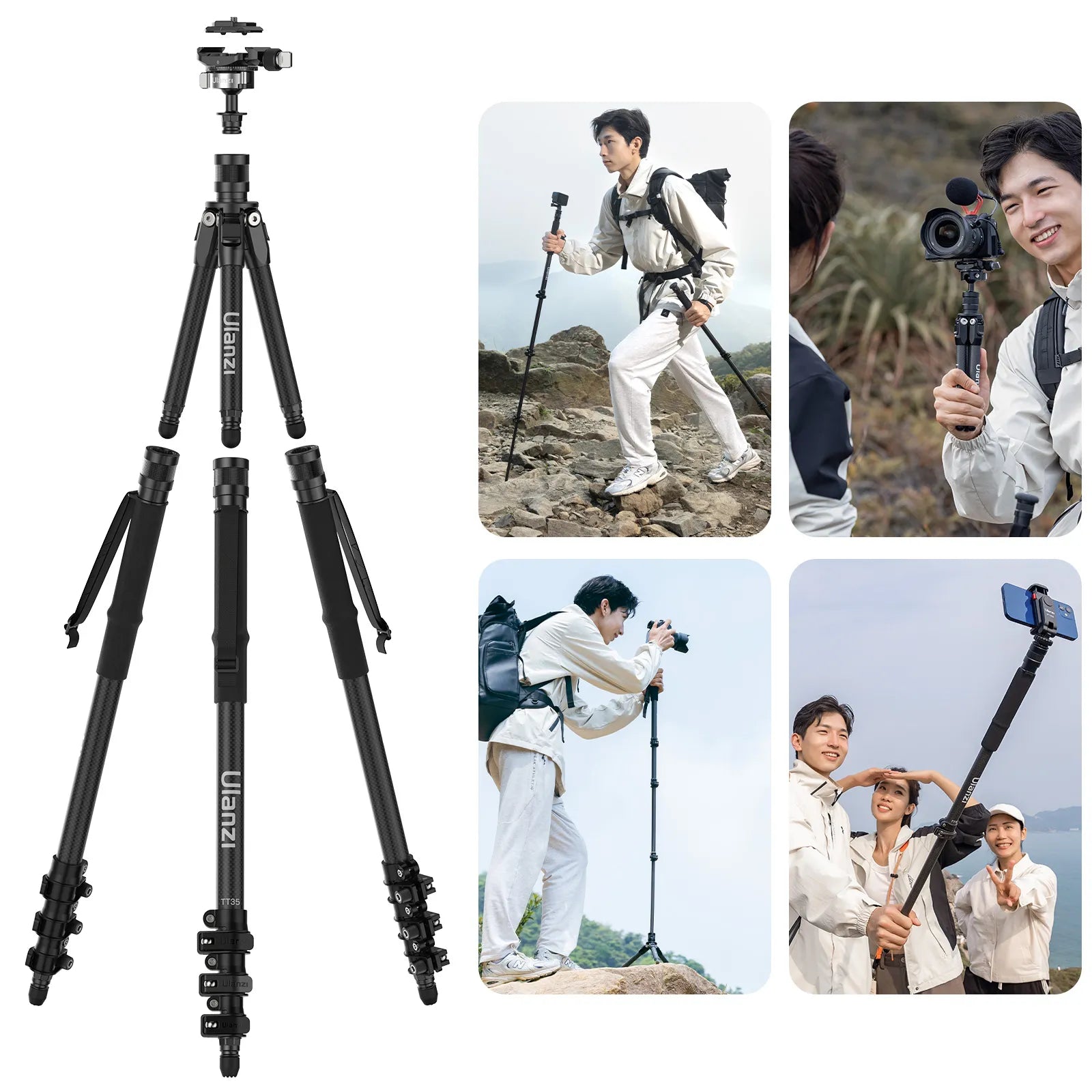 TT35 Hiking Tripod | Lightweight Tripod For Hiking | Ulanzi TT35 Hiking Tripod | Lightweight Tripod For Hiking | Ulanzi