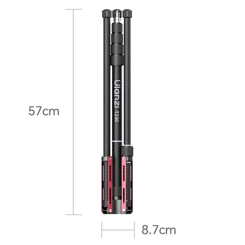 Ulanzi T230 light stand folded size: 57cm length, 8.7cm width.
