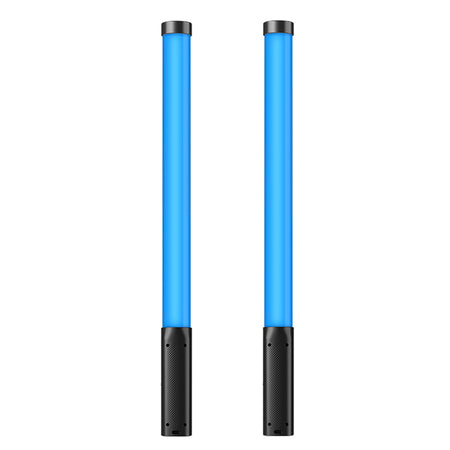 Ulanzi VL119 RGB Tube Light Wand, showcasing blue light output for video and photography.