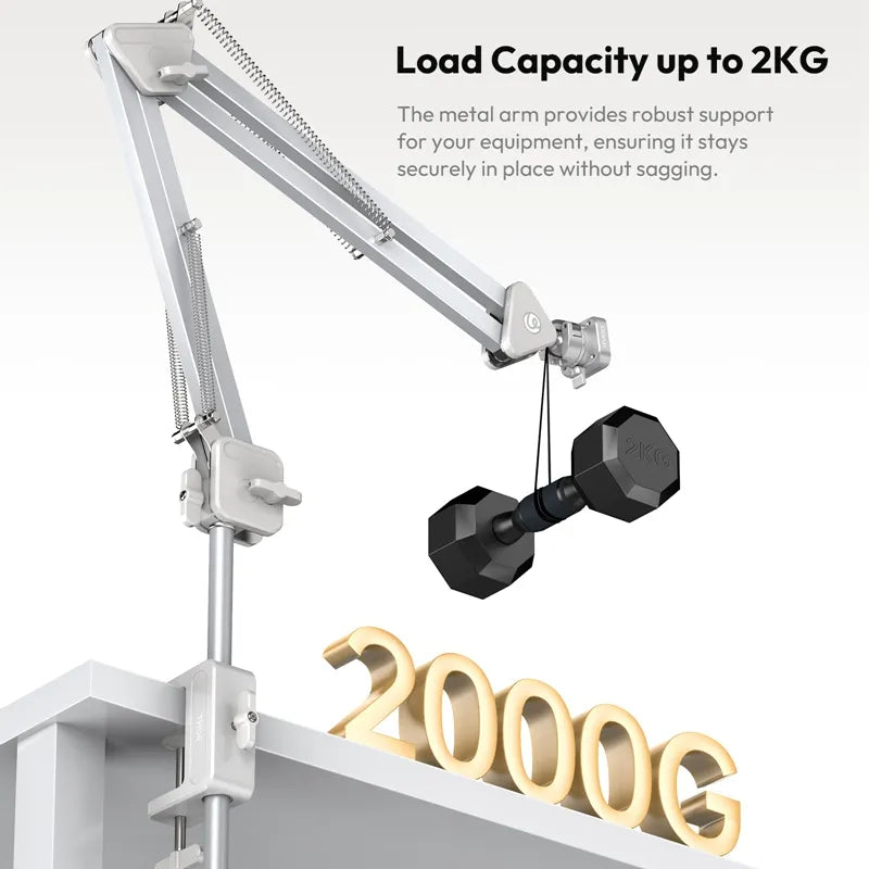 Ulanzi TH04 Overhead Camera Mount with 2KG load capacity, metal arm support, and stylish design.