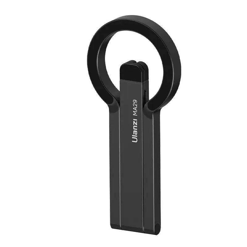 Ulanzi MA29 MagSafe Phone Stand in Black, Foldable and Compact Design.
