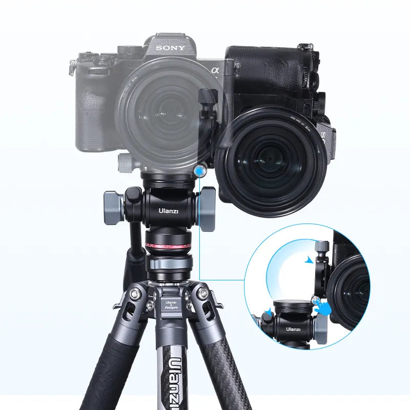 Ulanzi U190 Pro Fluid Video Head with Cameras - Supports Horizontal & Vertical Shooting.