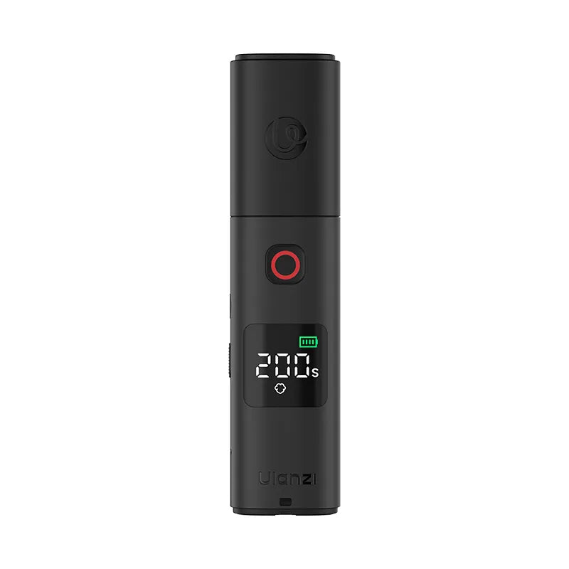 A sleek handheld fog machine with digital display and control button, ready for use.
