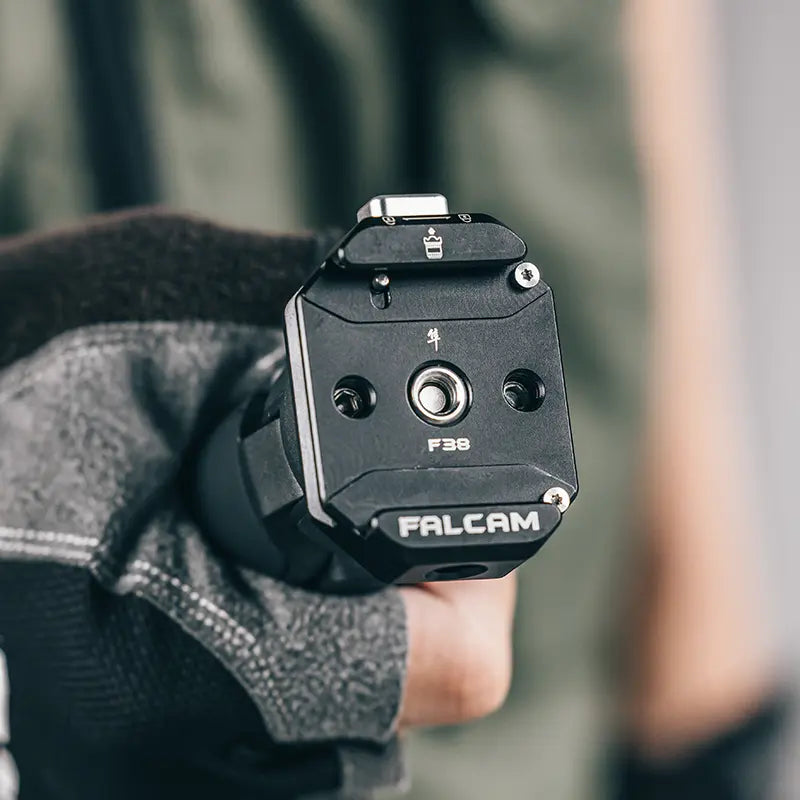 Ulanzi Falcam F38 Multi-hole Quick Release Kit, black aluminum alloy, with FALCAM and F38 logo.