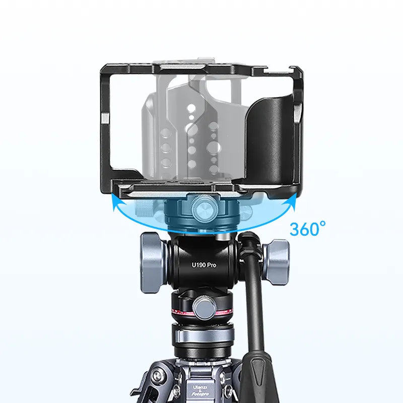 Ulanzi U190 Pro Fluid Video Head with 360° Swivel - Supporting Horizontal & Vertical Shooting.