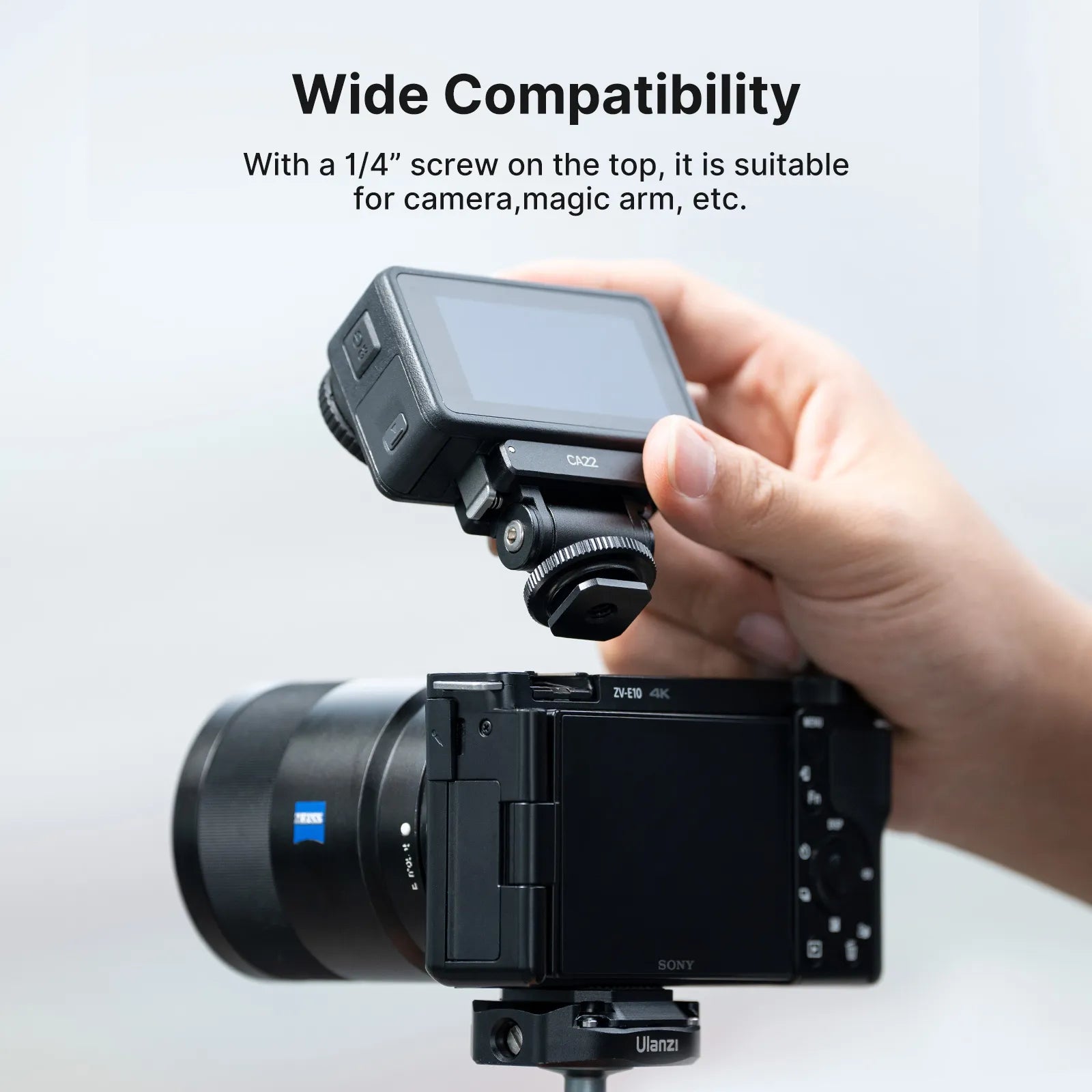 Ulanzi CA22 Cold Shoe Mount Adapter for Cameras and DJI Osmo Action - Wide Compatibility.