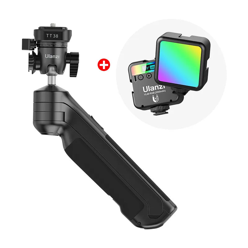Ulanzi TT38 Tripod and LED Light combo in black. Ideal for content creators.