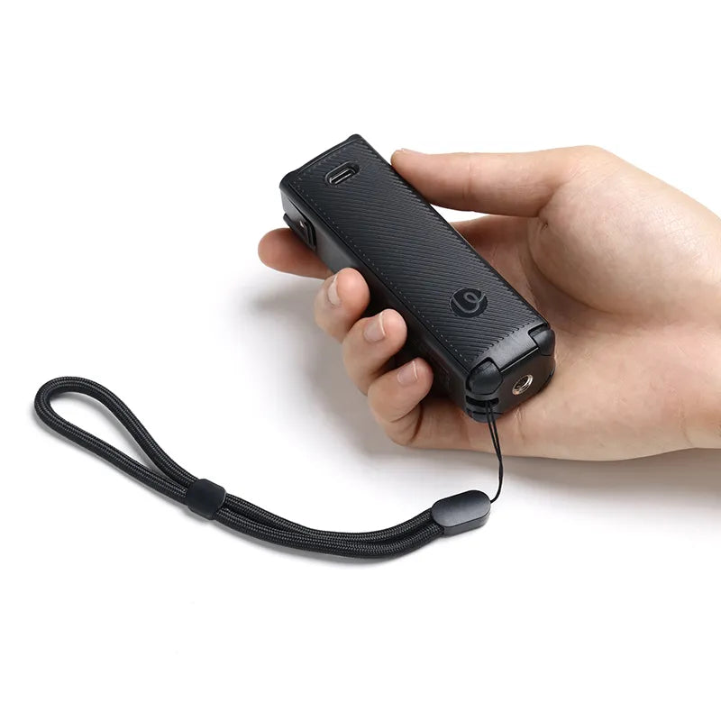 Ulanzi PK-12 Mini Quadpod Battery Handle for Pocket 3 C056 - Black, handheld design, wrist strap.