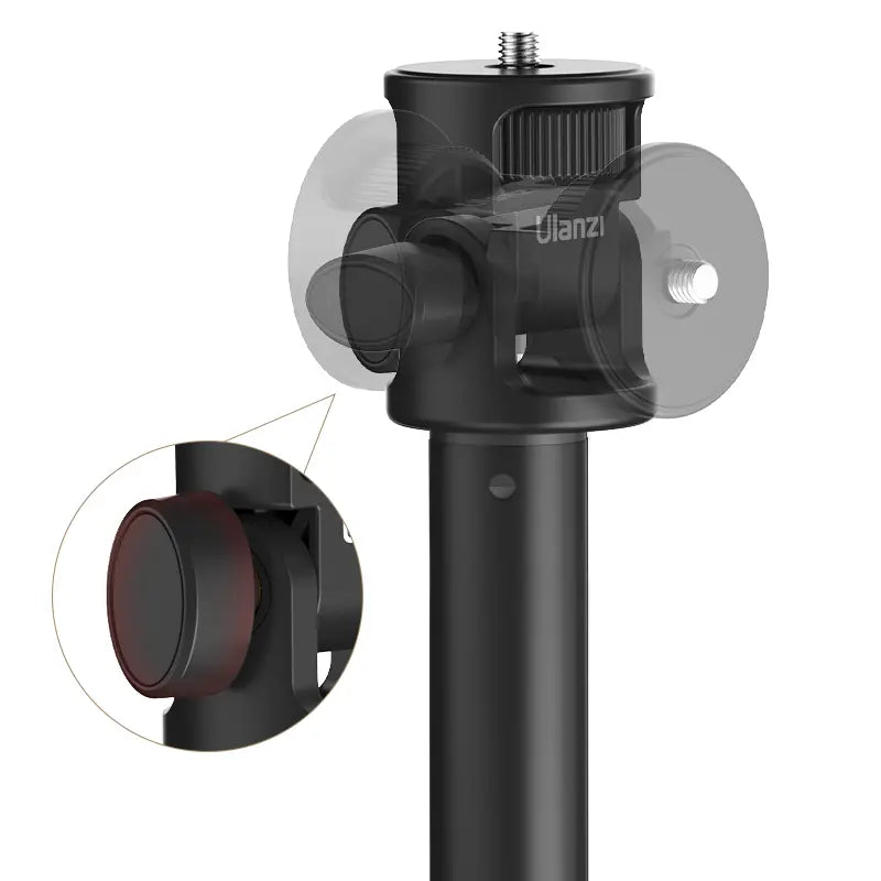 Ulanzi MT-79 Light Stand adjustable head with 1/4" screw and red-accent knob for secure positioning.