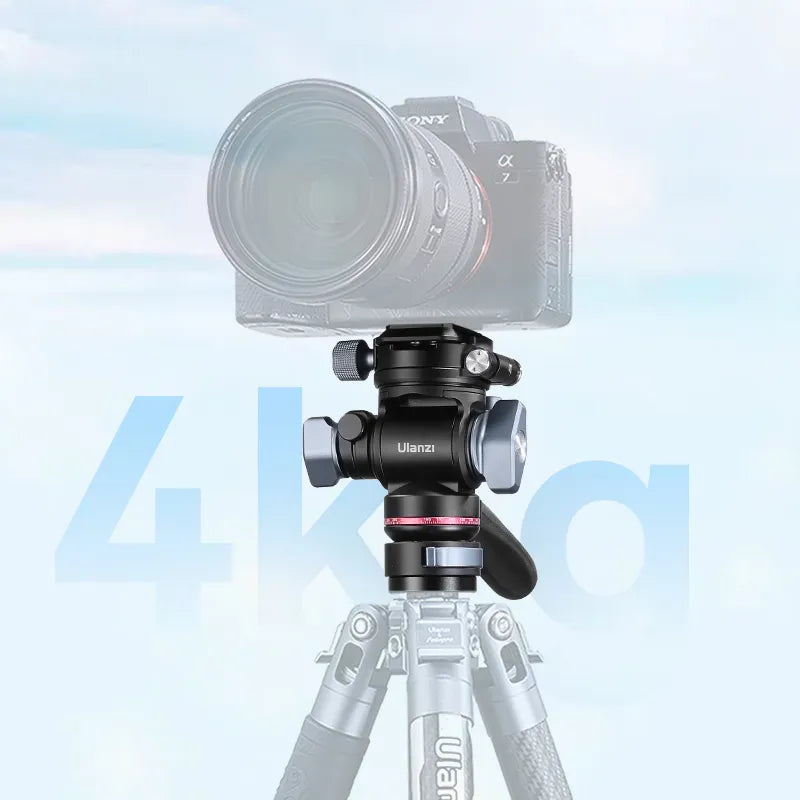Ulanzi U190 Pro Fluid Video Head with camera, supporting up to 4KG load capacity.