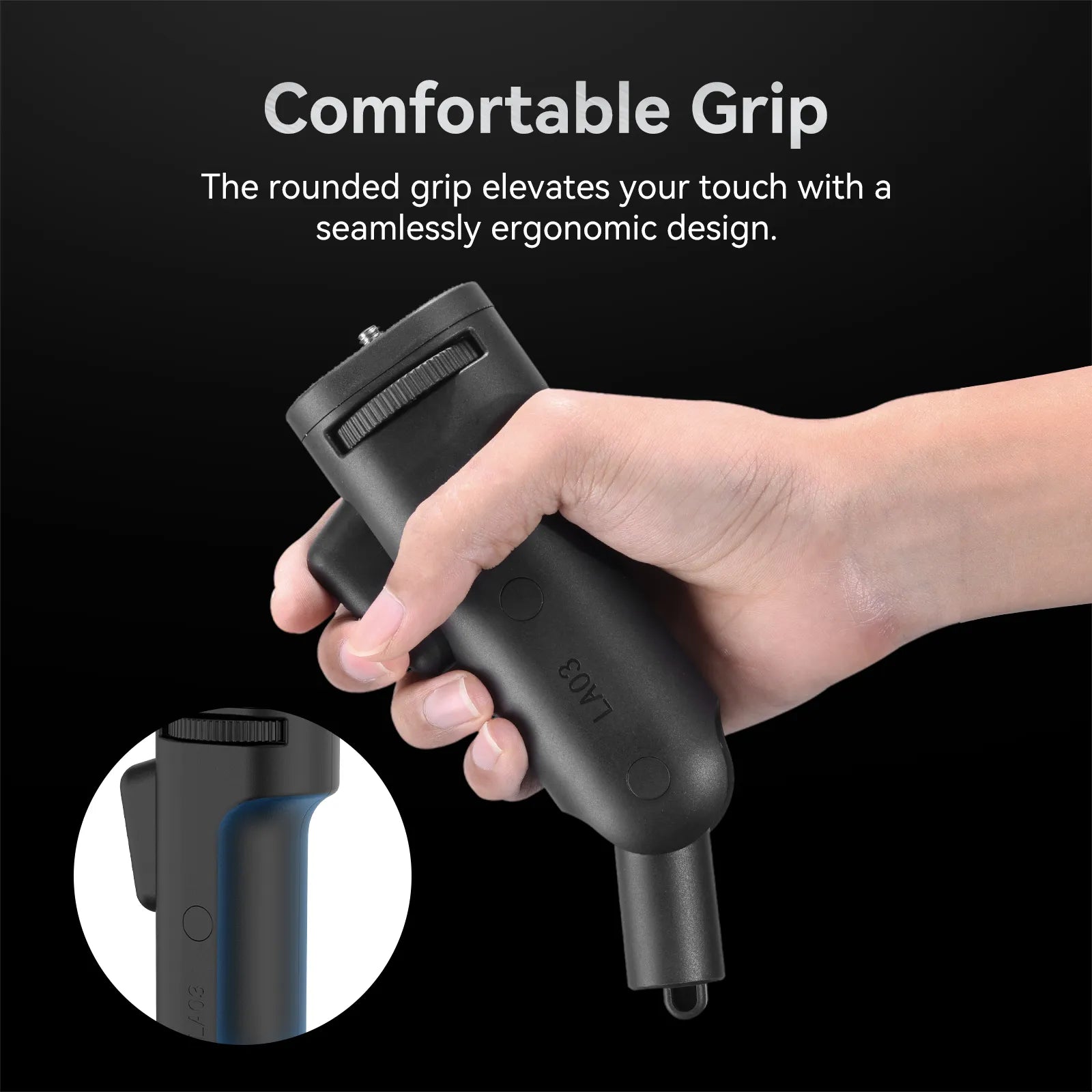 Ulanzi LA03 light stand adapter pistol grip, black, ergonomic design for comfortable handling.