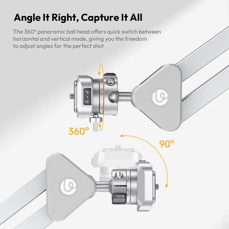 Ulanzi TH04 Overhead Camera Mount, featuring 360° and 90° angle adjustment for content creation.