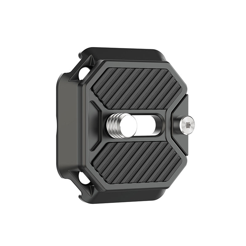 Falcam F38 Quick Release System base mount, black aluminum, Arca-Swiss compatible for stabilizers.