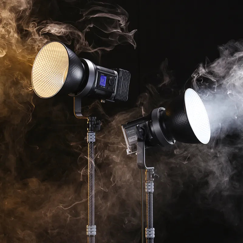 Ulanzi VL-120 Bi-color / RGB video lights, soft lighting for video production.