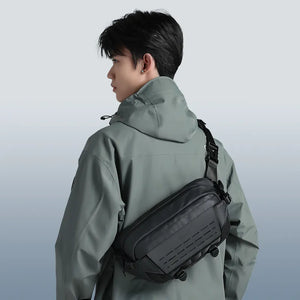 Ulanzi 9L Camera Sling Bag B122 in black, worn across the body by a model.
