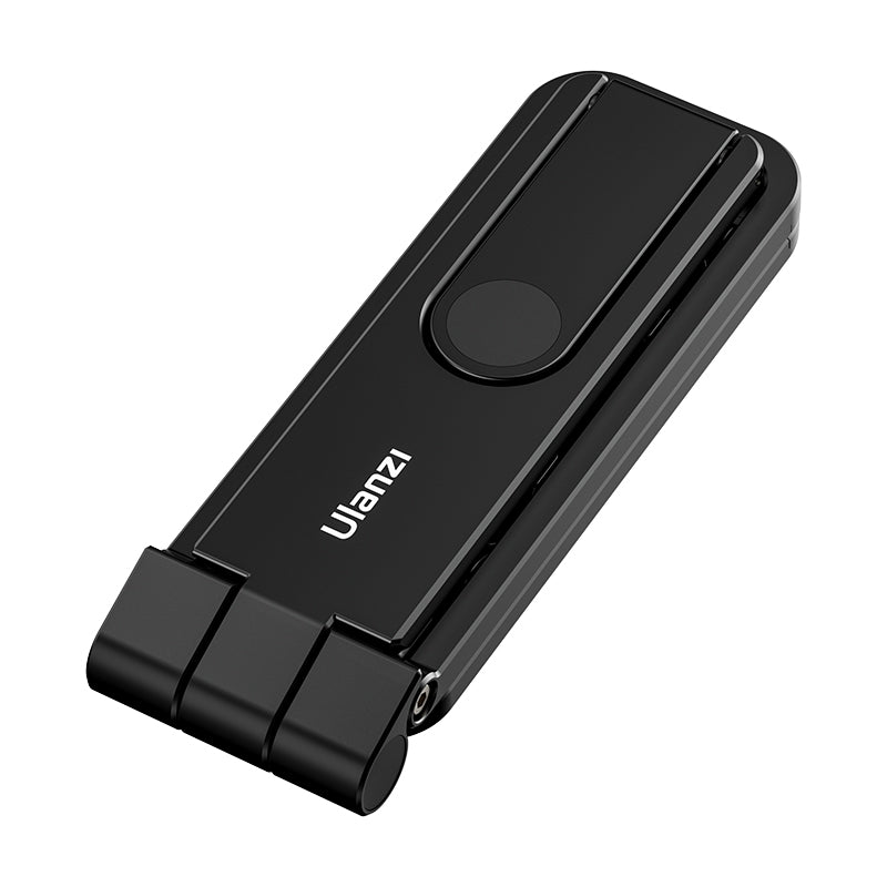 Ulanzi MA26 Foldable Phone Tripod in black, folded, showcasing its compact design and Ulanzi logo.