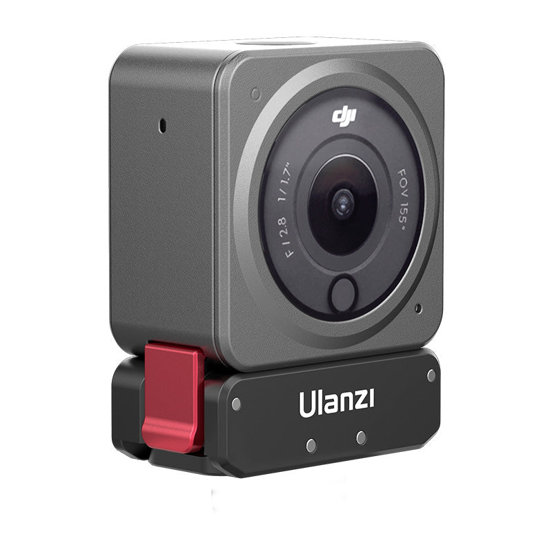 Ulanzi OA-11 Base for DJI Action Cameras. Black and red aluminum alloy with magnetic connection.