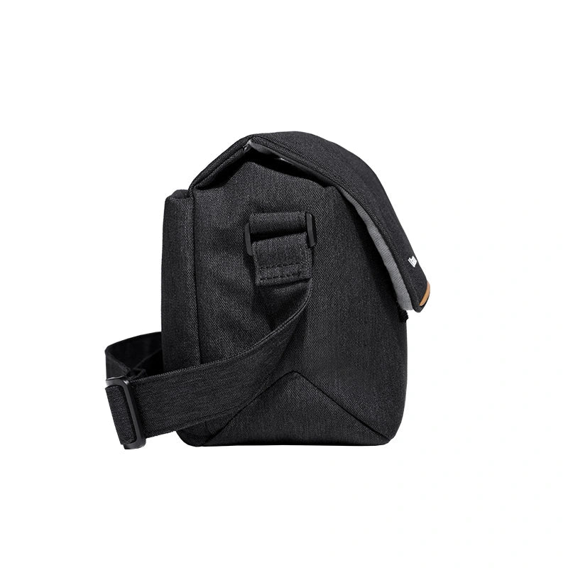 Ulanzi F01 Camera Sling Bag B011 in dark grey, adjustable strap, side view.