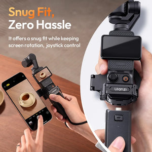 Ulanzi PM01 Pocket 3 Magnetic Expansion Adapter for DJI Pocket 3, black, snug fit.