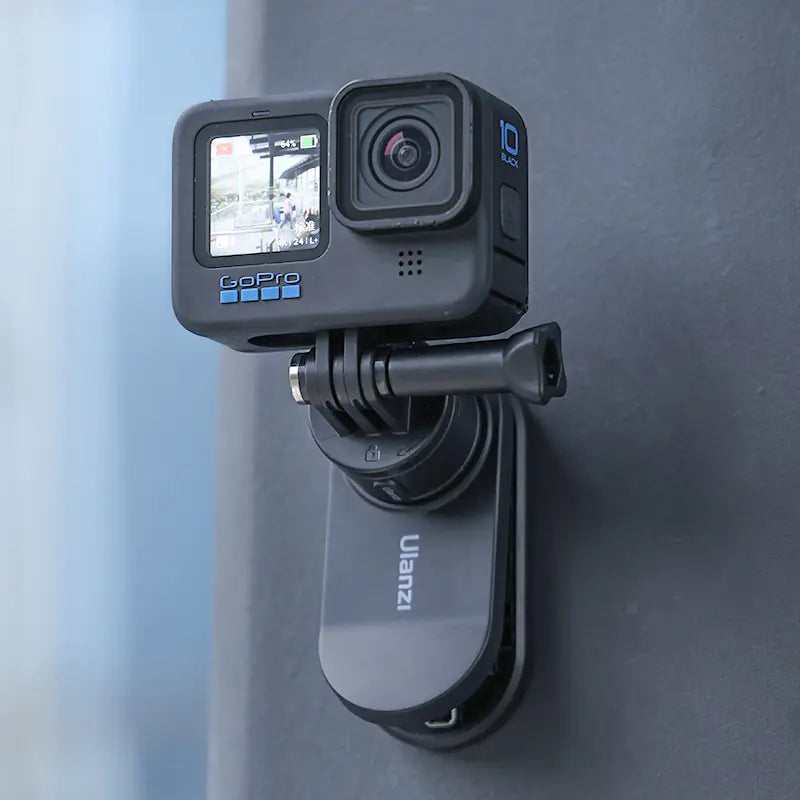 GoPro 10 Black mounted on Ulanzi Go-Quick II magnetic mount, action camera accessory.