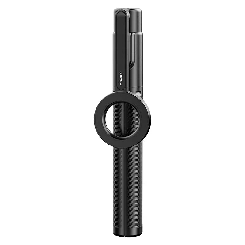 Folded Ulanzi MG-003 Magnetic Selfie Stick Tripod Pro in black, showcasing design and MG-003 model.