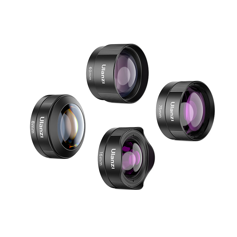 Ulanzi Phone Camera Lens 4 in 1 Phone Lens Kit, 200 Fisheye Lens +