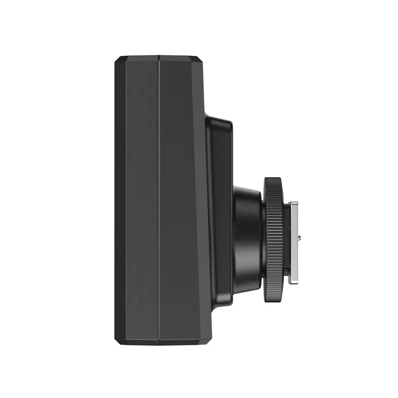 Ulanzi F12 Mini Camera Flash Speedlite - Black portable flash with hot shoe mount.