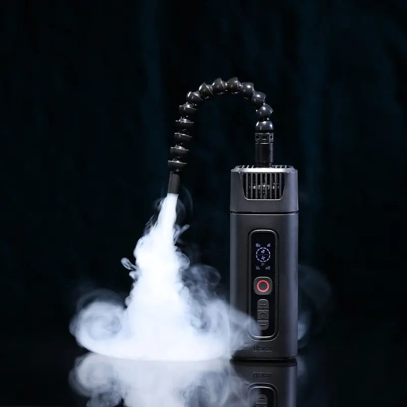 Ulanzi FM01 FILMOG Ace Portable Fog Machine, handheld fogger creating fog for photography.