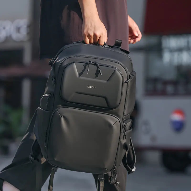 Ulanzi BP10 Black Hardshell Camera Backpack, professional gear storage.