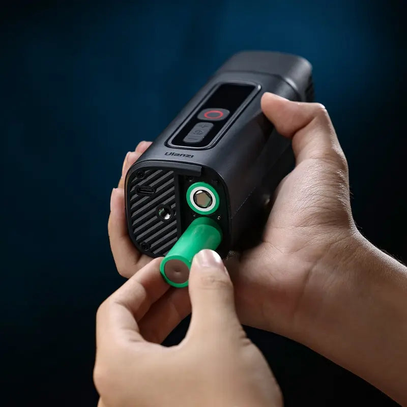 Ulanzi FM01 Ace Portable Fog Machine - Installing the Green Battery for Photography and Events.