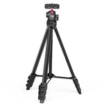 Ulanzi TT51 Aluminum Alloy Portable Tripod in black, fully extended, for cameras and phones.