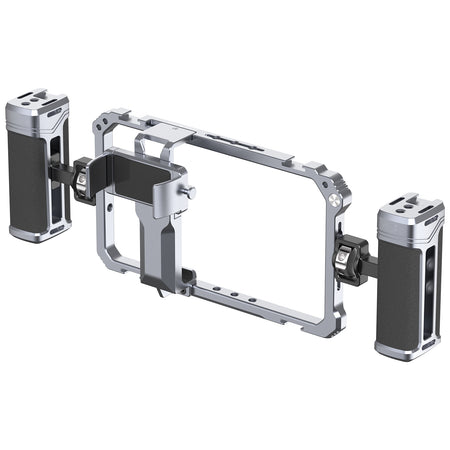 Ulanzi 3127 Phone Video Rig - Silver & Black, stable vlogging setup with double handles.