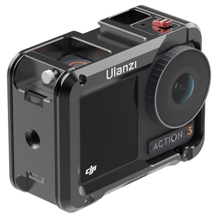 Ulanzi Camera Cage for DJI Osmo Action 3, black aluminum alloy, accessory for action camera.