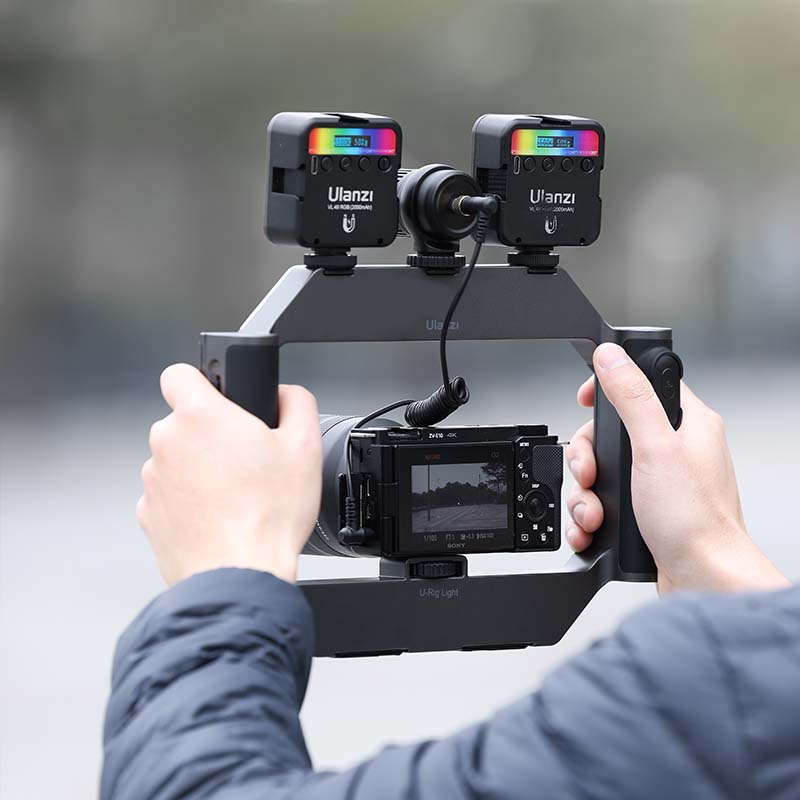 Ulanzi U-Rig 3265 smartphone video rig with dual LED lights for content creation.